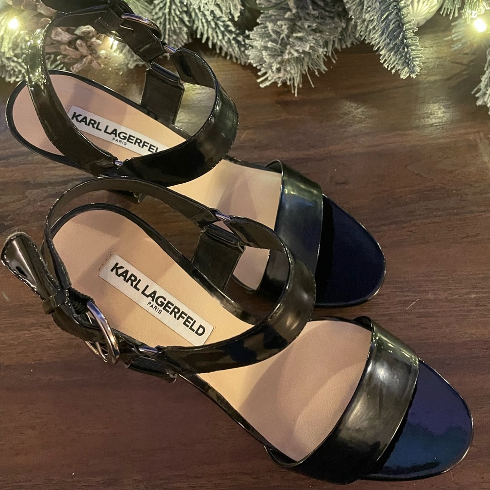 NWT Karl Lagerfield Paris Corine Patent Leather Heels. Sz. 9.5 - Picture 7 of 9